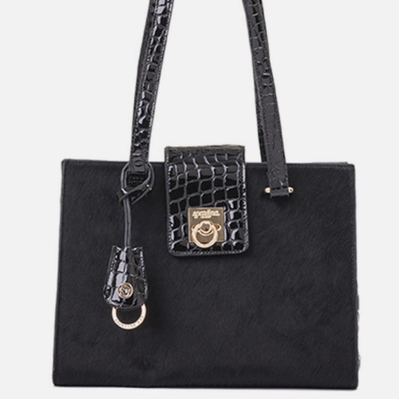 Spartina 449Black Bordeaux Croc Purse w/Calf Hair